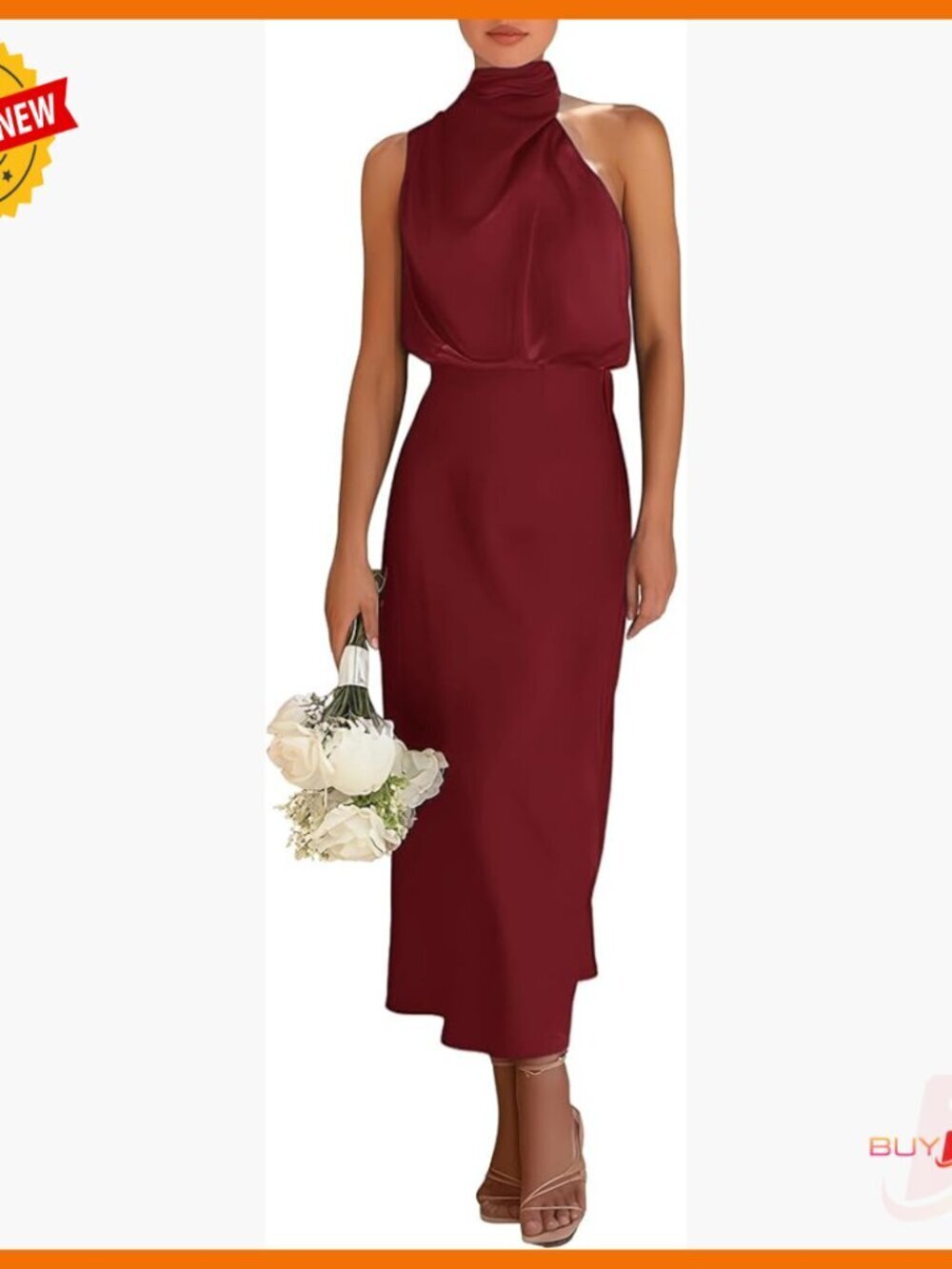 Satin Halter Maxi Dress Formal Cocktail Evening Party Sleeveless